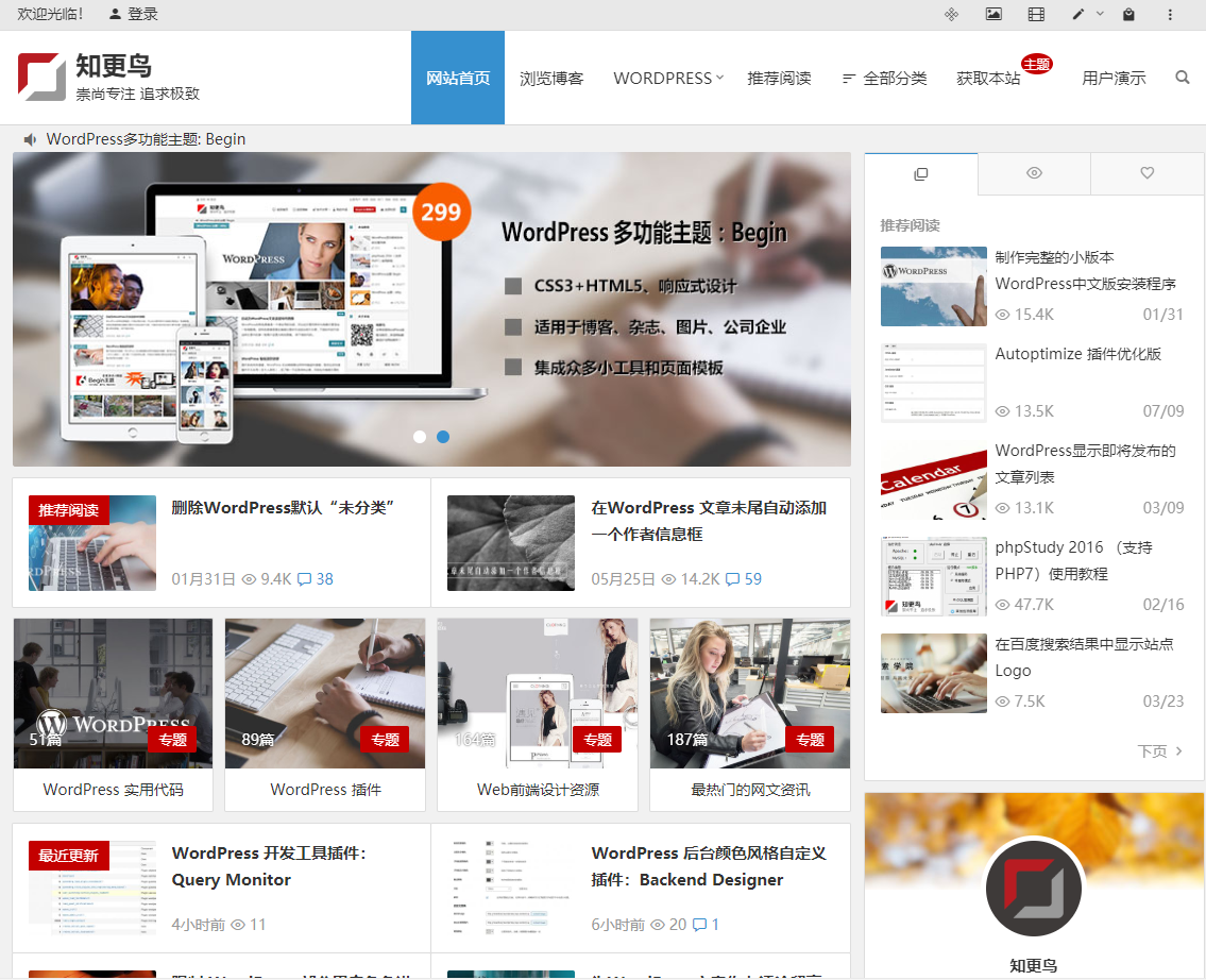 WordPress知更鸟主题”所有版本“免费下载