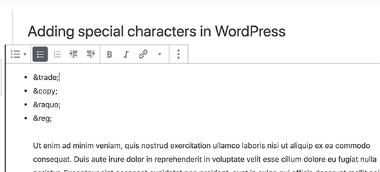 如何在WordPress文章中添加特殊字符? WordPress开发教程 第2张-VPSCHE小车博客 如何在WordPress文章中添加特殊字符? (https://www.yunsxr.com/) WordPress开发教程 第2张