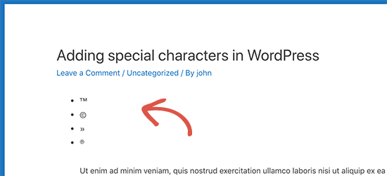 如何在WordPress文章中添加特殊字符? WordPress开发教程 第3张-VPSCHE小车博客 如何在WordPress文章中添加特殊字符? (https://www.yunsxr.com/) WordPress开发教程 第3张
