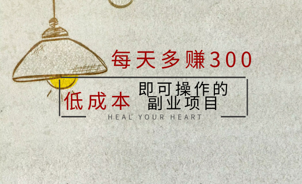日赚300,低成本即可操作的副业项目