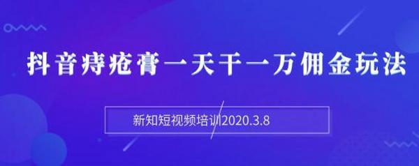 新知短视频培训2020.3.8抖音痔疮膏一天干一万佣金玩法分享(视频+文档)