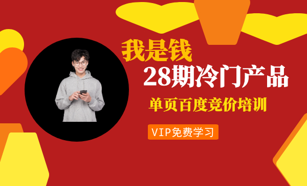 我是钱28期冷门产品单页百度竞价培训课程,月入2-3万