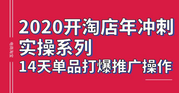 2020淘宝冲刺实操,14天单品打爆推广操作,抖音拉爆销量核心技巧(价值4288)