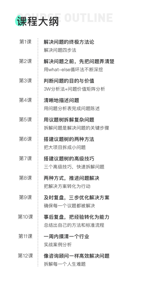 12节课变身解决问题的高手