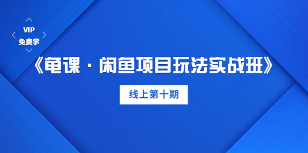 《龟课·闲鱼项目玩法实战班》线上第十期（1-2节视频-无水印）
