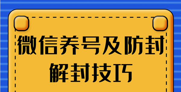 WX最新教程：WX养号+账号注册+防F解F，2020全新方法技巧