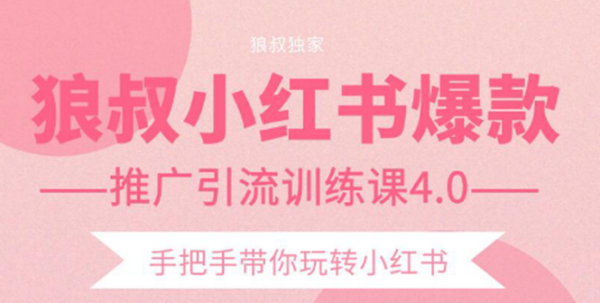 小红书爆款推广引流训练课4.0,手把手带你玩转小红书(全套课程)