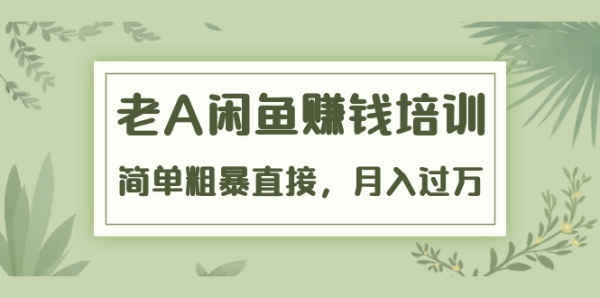 《老A闲鱼赚钱培训》简单粗暴直接,月入过万真正的闲鱼战术实课(51节课)