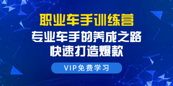 职业车手训练营：专业车手的养成之路，快速打造爆款（8节-无水印直播课）