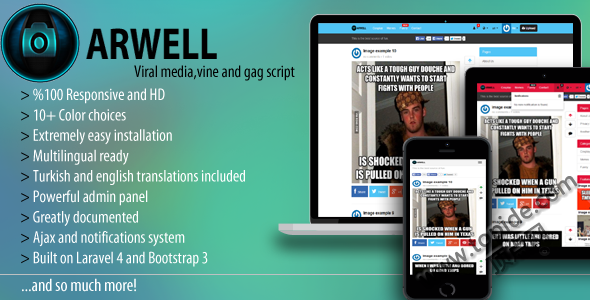 Arwell V1.6 – GAG图片视频分享程序
