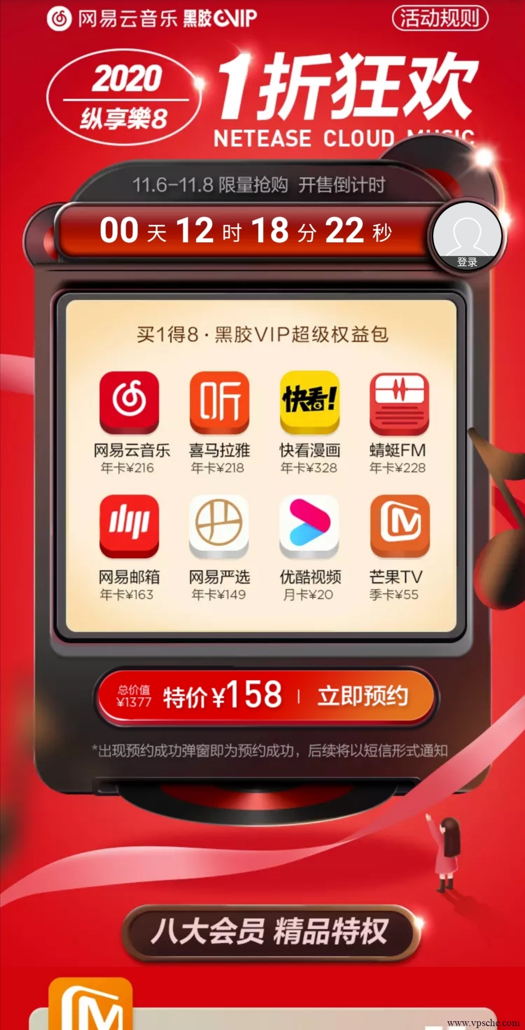 网抑云会员158元买一得8 划得来吗？
