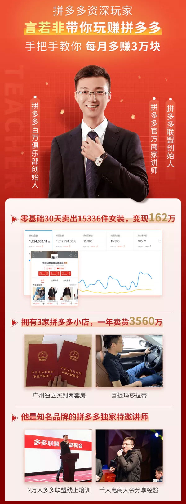 拼多多讲师:言若非 拼多多赚钱全攻略-带你从零入局开店