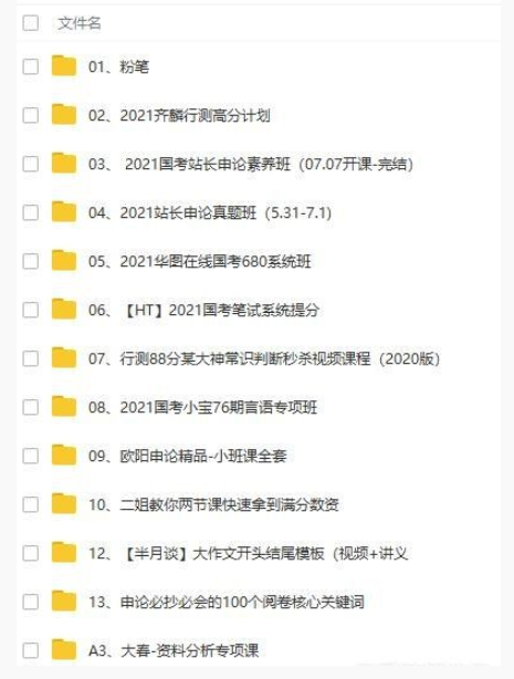 2021年公务员复习资料打包
