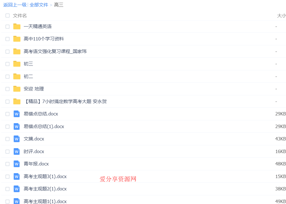 高三考试复习资料-高三复习资料大全 自己收集的