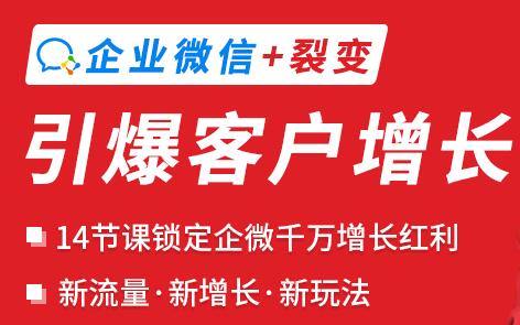 企业微信裂变增长实战课:企业微信+裂变,搞定企业微信千万增长