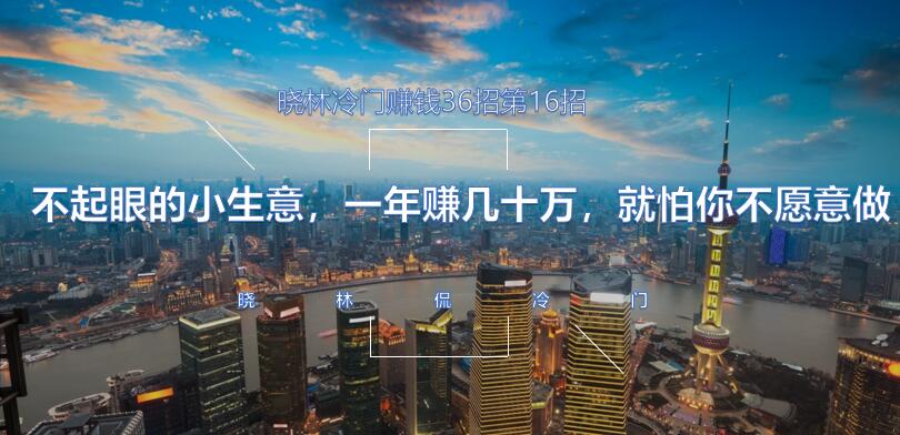 晓林冷门赚钱36招第16招不起眼的小生意,一年赚几十万,就怕你不愿意做【视频课程】