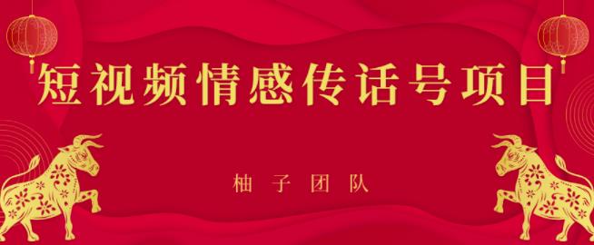 短视频情感传话号项目,细分领域的赚钱门道【视频课程】