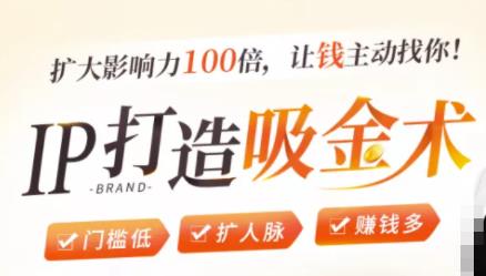IP打造吸金术：0基础0资源，也能扩大影响力100倍，让钱主动找你