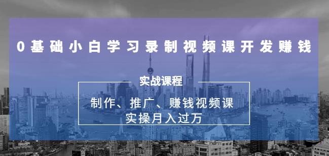 实操月入过万的网课制作、推广、赚钱,0基础学习录制视频课赚钱