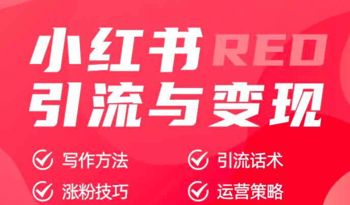 小红书引流与变现:从0-1手把手带你快速掌握小红书涨粉核心玩法进行变现