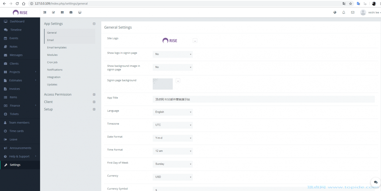 RISE v2.7 - PHP项目管理源码