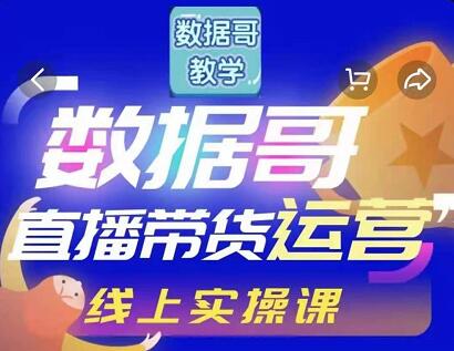 数据哥直播带货运营线上进阶课,让普通人也能靠直播赚钱!