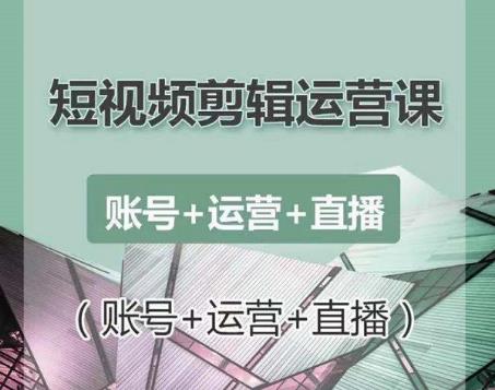 南小北短视频剪辑运营课:账号 运营 直播,零基础学习手机剪辑【视频课程】