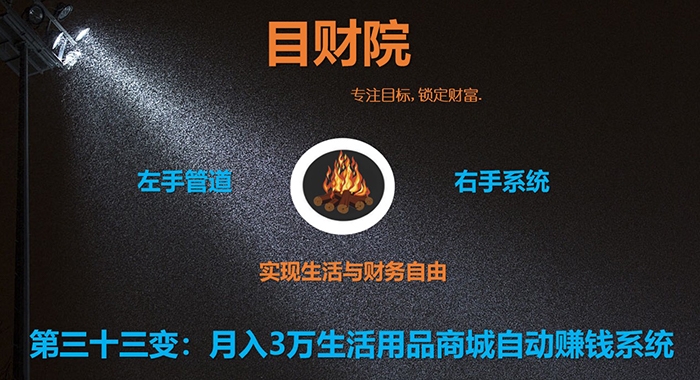 《目财36变》第三十三变:月入3万生活用品商城自动赚钱系统