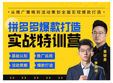 玺承云·拼多多爆款打造实战特训营,一套从入门到高手课程,让你快速拿捏拼多多