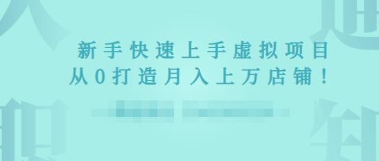 2022年虚拟项目实战指南,新手从0打造月入上万店铺【视频课程】