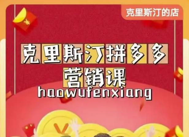 克里斯汀拼多多运营课,适合小白初涉平台,低成本入门