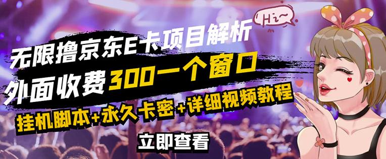 京东无限E卡全自动挂机项目,号称日入500–1000【永久版脚本+详细操作教程】