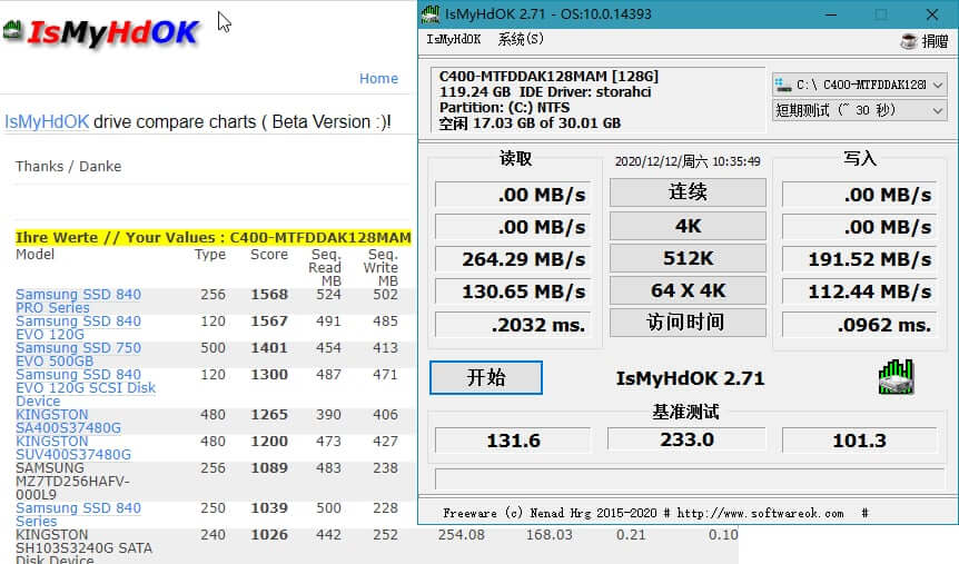 #Windows#IsMyHdOK_v3.66.0_硬盘速度基准测试小工具