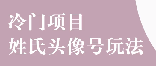 抖音冷门挣钱玩法思路：姓氏头像号全攻略实操教程，无私分享与你！【视频教程】