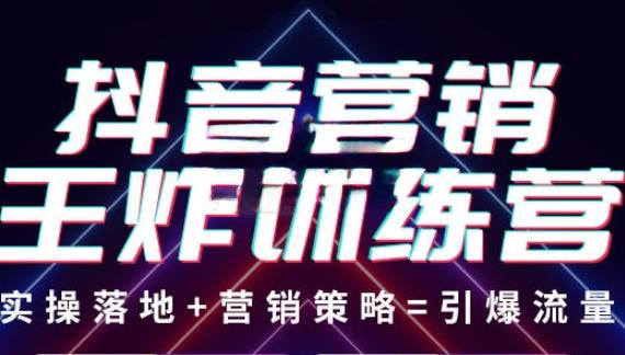 抖音营销王炸训练营,实操落地+营销策略=引爆流量 价值8960元