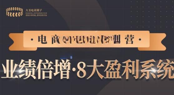 【电商TOP特训营】业绩倍增·八大赚钱系统,带你走TOP走过的路价值2980元