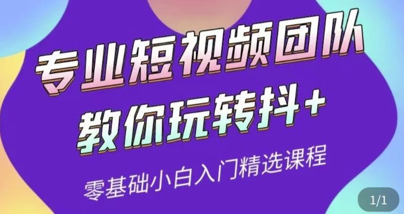 专业短视频团队教你玩转抖+0基础小白入门精选课程(价值399元)