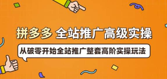 拼多多全站推广高级实操:从破零开始全站推广整套高阶实操玩法