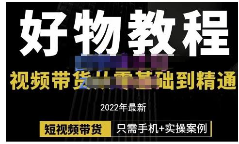 短视频带货好物分享课程（从0基础到精通，只需手机+实操）