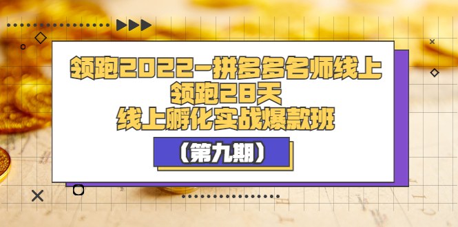 领跑2022-拼多多名师线上领跑28天，线上孵化实战爆款班