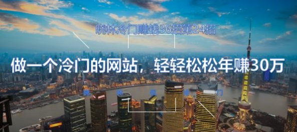 晓林冷门赚钱36招第24招做一个冷门网站，轻轻松松年赚30万【视频课程】