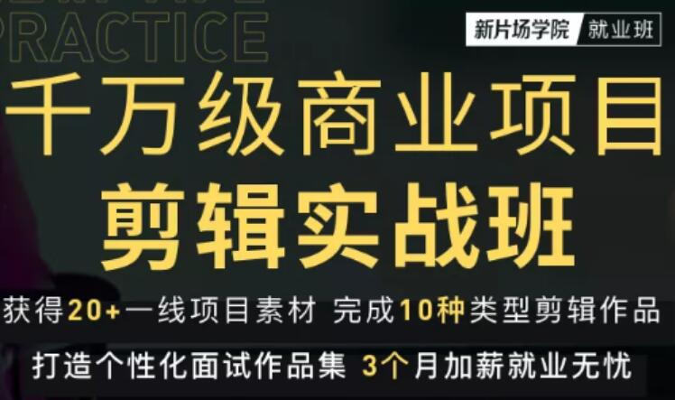 新片场学院千万级商业项目剪辑实战班，做剪辑不在业余（教程+素材）