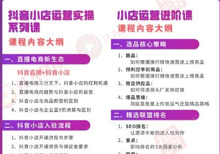 图片[1]-小店运营全套系列课 从基础入门到进阶精通，系统掌握月销百万小店核心秘密-云上仙人说钱