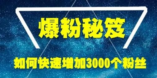 图片[1]-爆粉秘笈_如何快速增加3000个精准粉丝-云上仙人说钱