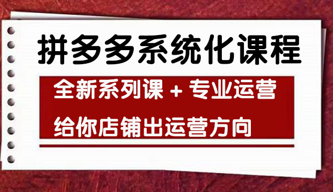 图片[1]-车神陪跑，拼多多系统化课程，全新系列课+专业运营给你店铺出运营方向-云上仙人说钱