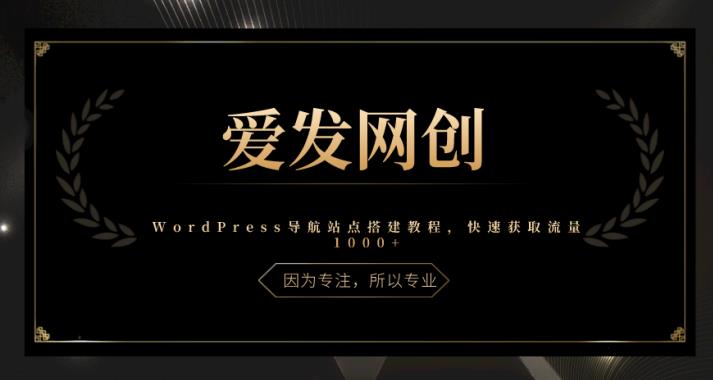 《爱发必学第14课》WordPress导航站点搭建教程，快速获取流量1000+【视频课程】