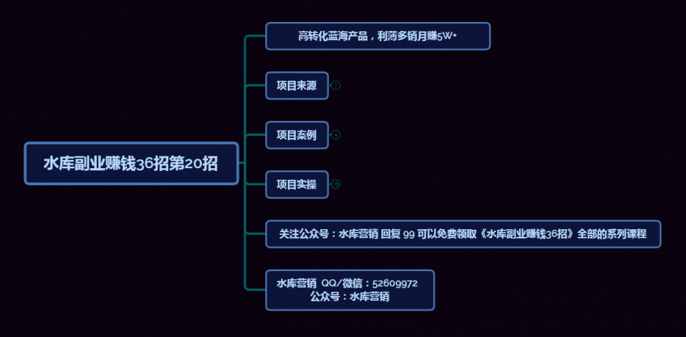 高转化蓝海产品，利薄多销月赚5万+【水库副业赚钱36招第20招】