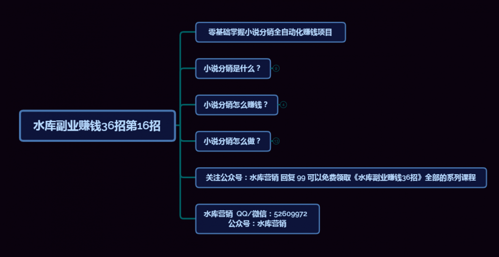 零基础掌握小说分销全自动化赚钱项目【水库副业赚钱36招第16招】