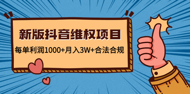 新版抖音维全项目：每单利润1000 月入3W 合法合规！