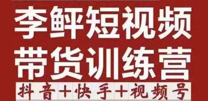 李鲆·短视频带货训练营(第11+12期+13期),手把手教你短视频带货,听话照做,保证出单